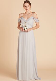 Birdy Grey Spence Convertible Dress in Dove Gray V-Neck Bridesmaid Dress