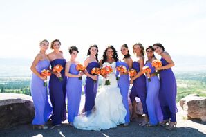 Shades of Purple Dessy Bridesmaid Dresses