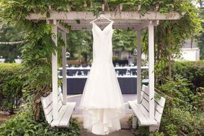 Ivory V-Neck Wedding Dress