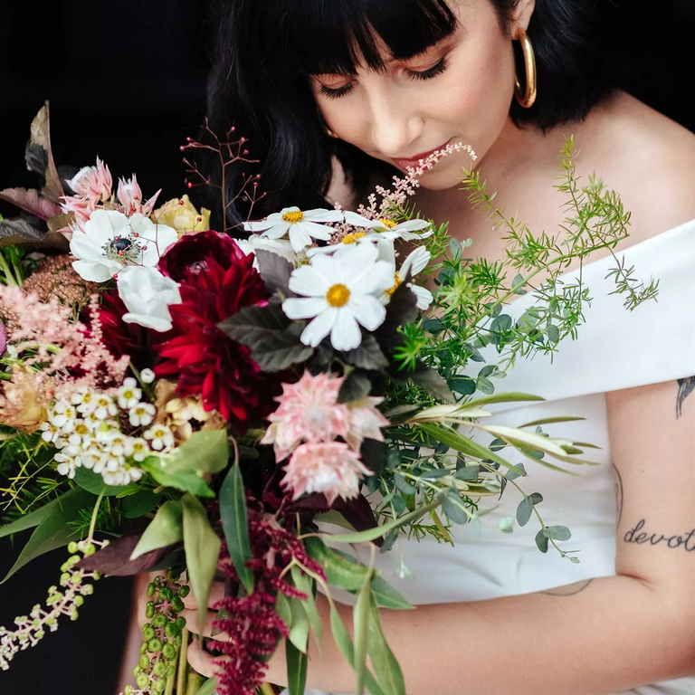 Wedding bouquet of wildflowers