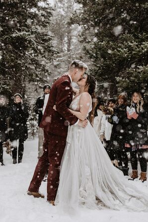 Snowy First Kiss in Ward, Colorado