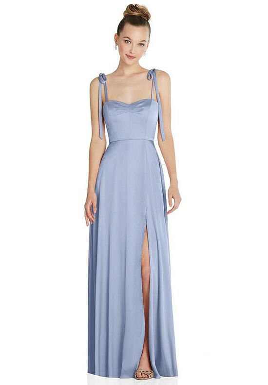 Dessy Group Tie Shoulder A-Line Maxi Dress with Pockets - TH099 Sweetheart Bridesmaid Dress - 1