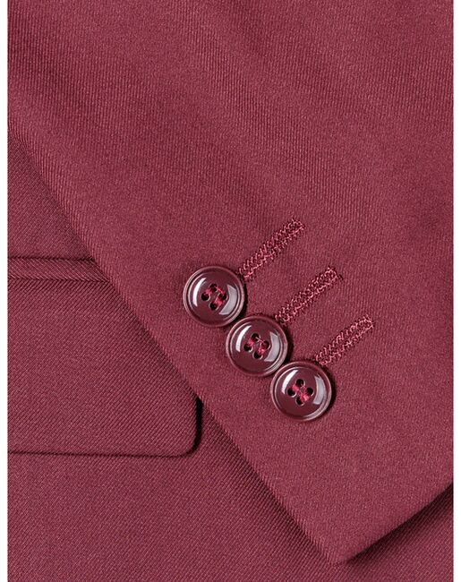 Perry Ellis "Noah" Kids Burgundy Suit (5-Piece Set) Flower Girl Dress and Ring Bearer Outfit - 5