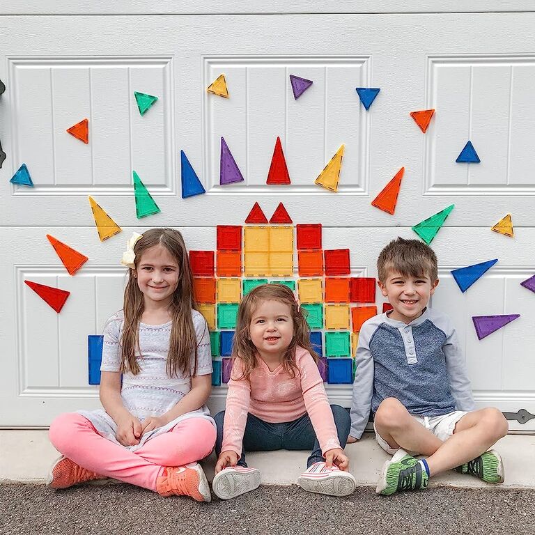 Multicolored picasso tiles for kids wedding reception