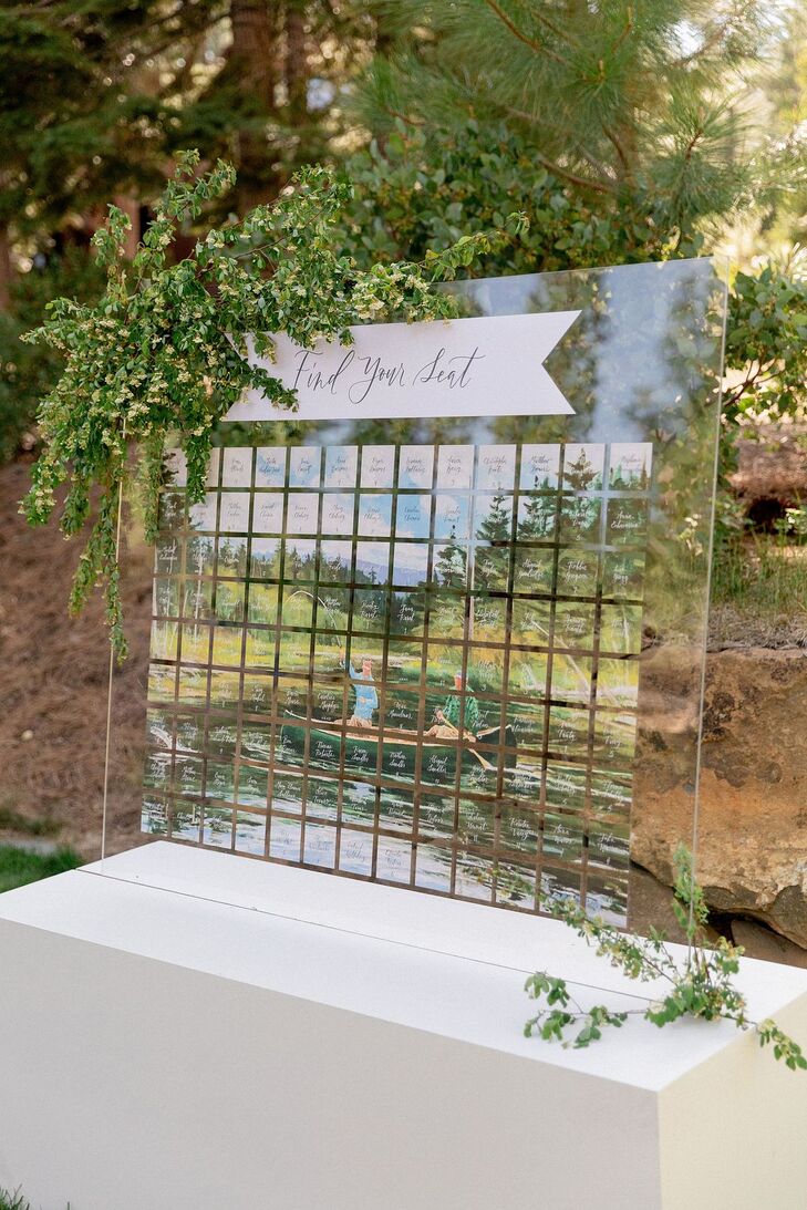 Fishing-Themed Acrylic Escort Card Display