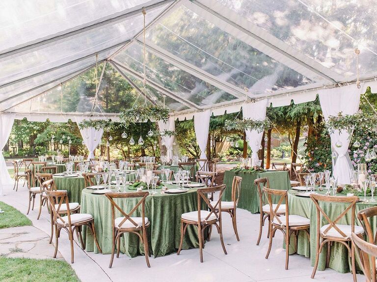 clear top tent wedding reception