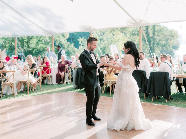 First Dance During Reception at Basin Harbor Club in Vergennes, Vermont
