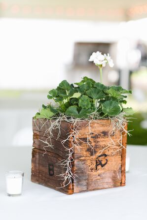 Rustic Distressed Wooden Box Centerpiece