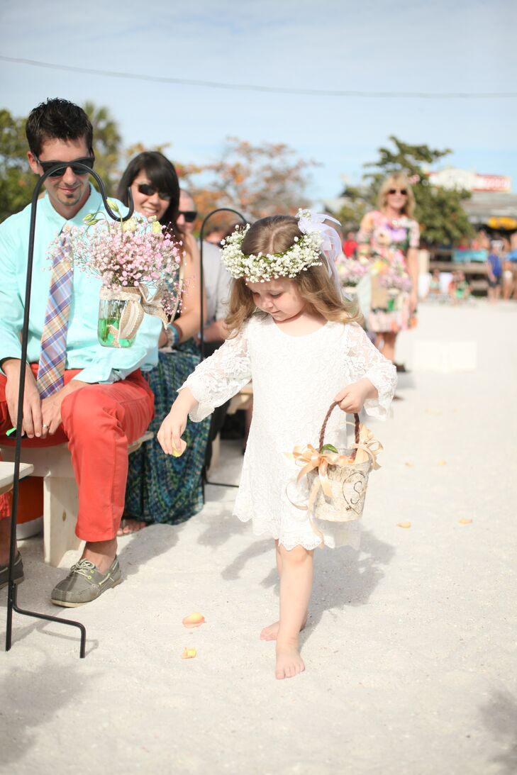 Lace Flower Girl Dress and Baby’s Breath Crown