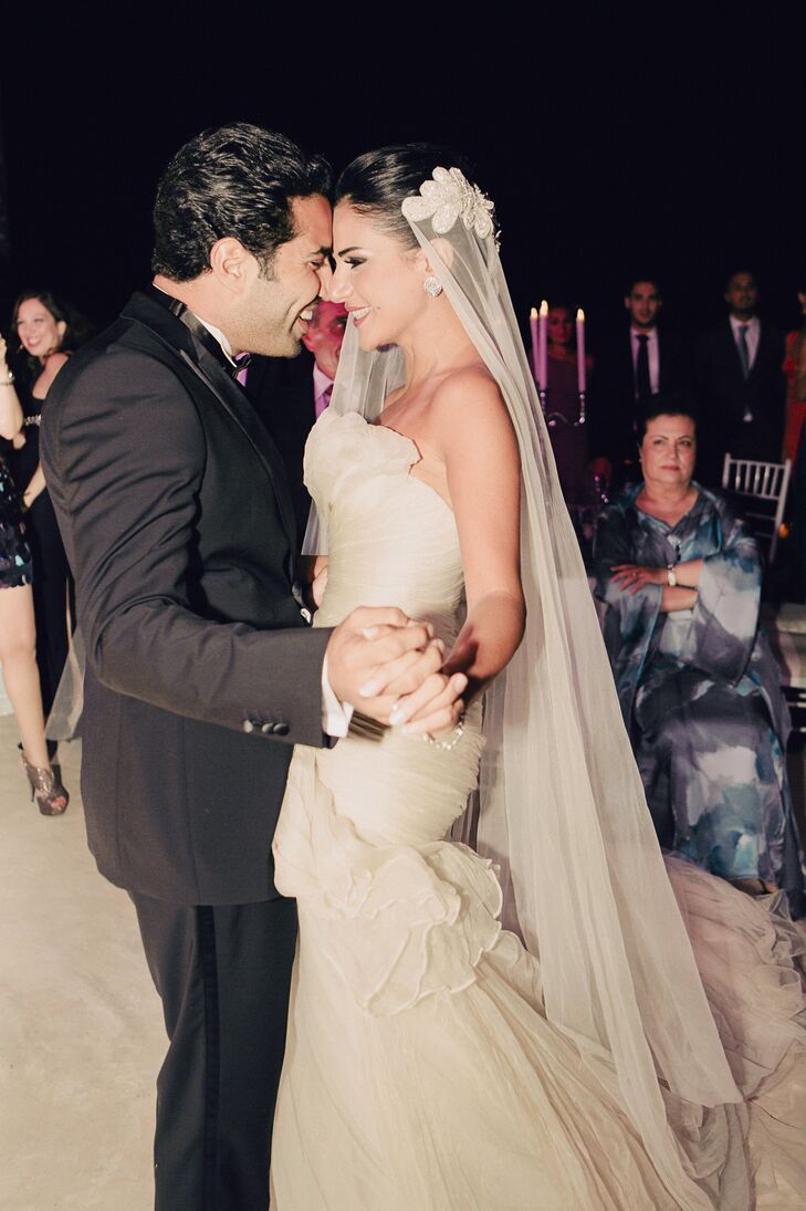 The newlywed couple danced before friends and family at the reception.