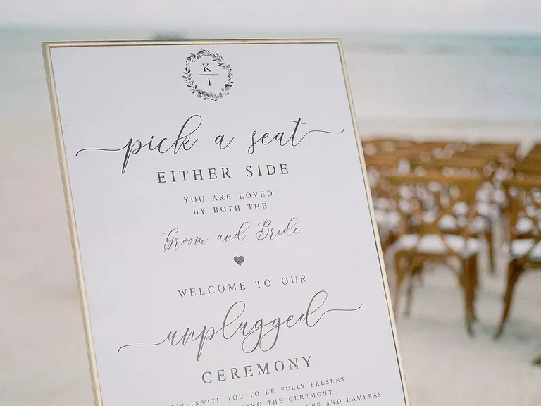 Wedding Welcome Sign for Beach Ceremony Decor