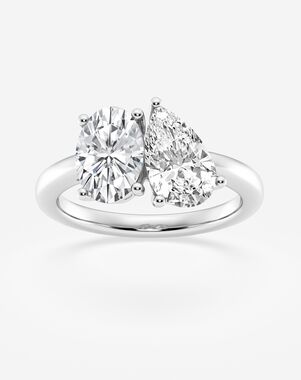 Grown Brilliance Pear, Oval Cut Engagement Ring