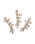 AW Bridal AW BRIDAL Wedding Hair Clip Rhinestone Bridal Hair Pieces Hair Combs for Women Pearl Wedding Hair Barrettes Wedding Hair Accessories for Brides 3pcs (Gold) Gold Pins, Combs + Clip - thumbnail - 3