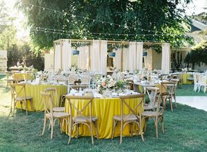 Yellow Linens at Romantic Outdoor Wedding