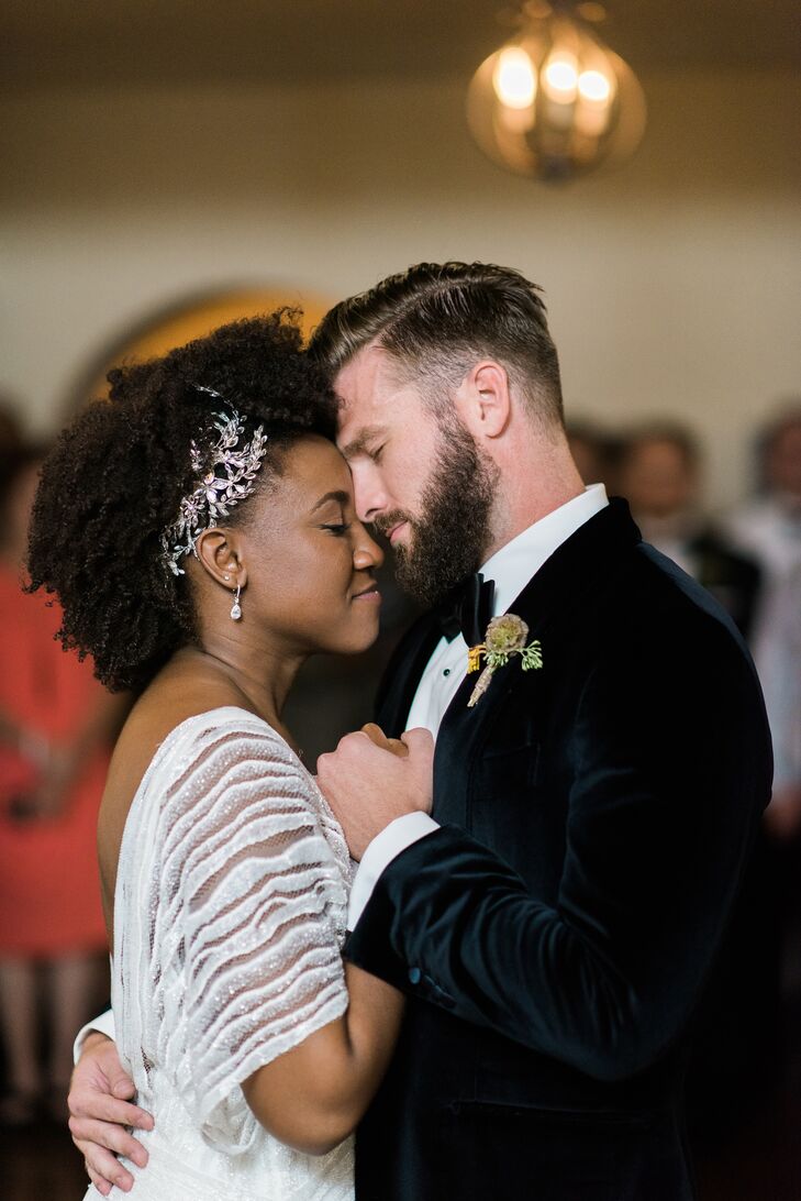 Velvet Tuxedo and Crystal Hair Vine