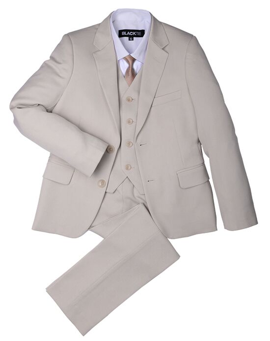 BLACKTIE "Liam" Sand Suit (5-Piece Set) Flower Girl Dress and Ring Bearer Outfit - 1