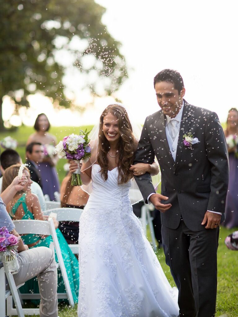 Rice wedding exit
