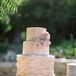 While the cake designer was showing Jen and Nnanna cake stands with display cakes on top, the couple wondered why they couldnt have several different faux cakes. The five fake cakes were displayed on crystal and gold cake stands matching the chic golden palette.