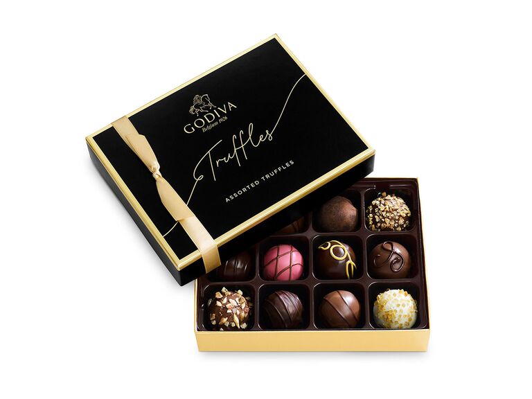 Godiva chocolate truffles assortment for bachelorette party food gift