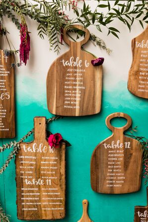 Cheese Board Seating Chart for Wedding in Toledo, Ohio