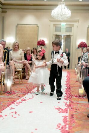 Red Bow Flower Girl Hair Accessory