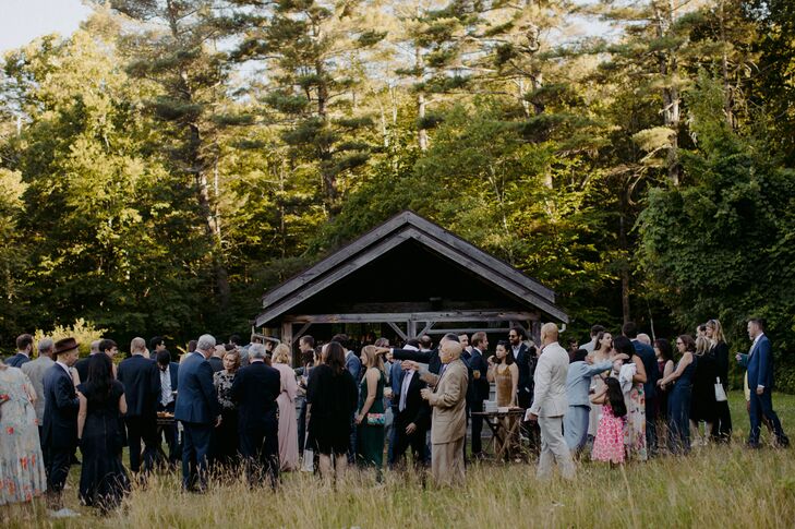 Outdoor Cocktail Hour at Foxfire Mountain House in Tremper, New York