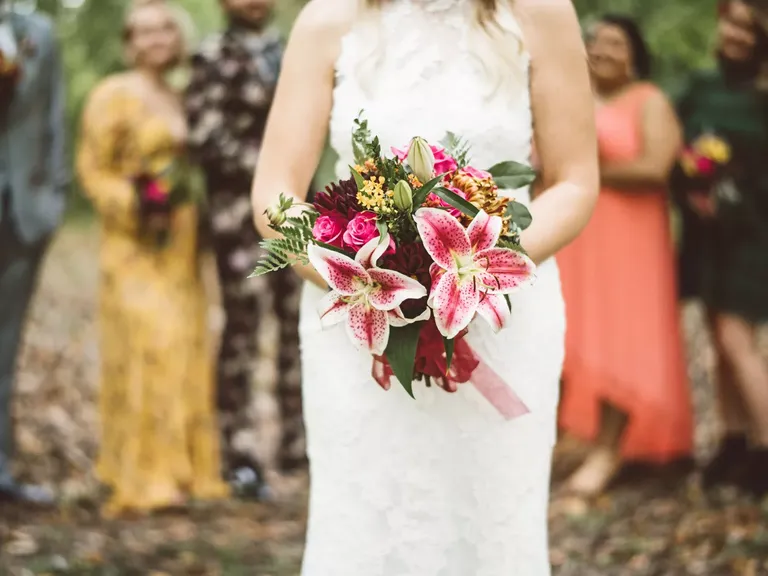 Colorful, Bohemian Stargazer Lily Bouquet