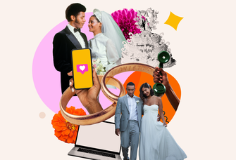 couple marriage rings gen z swiping dating apps cakes and wedding bands