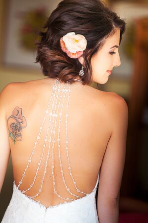Beaded String Back of Wedding Dress