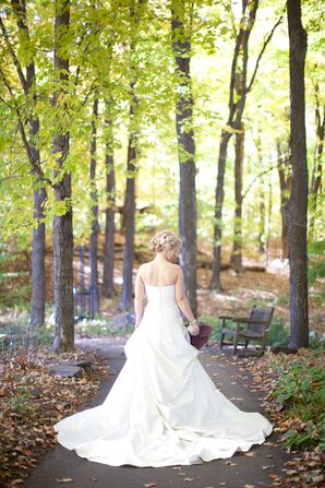 Strapless White Enzoani Wedding Dress