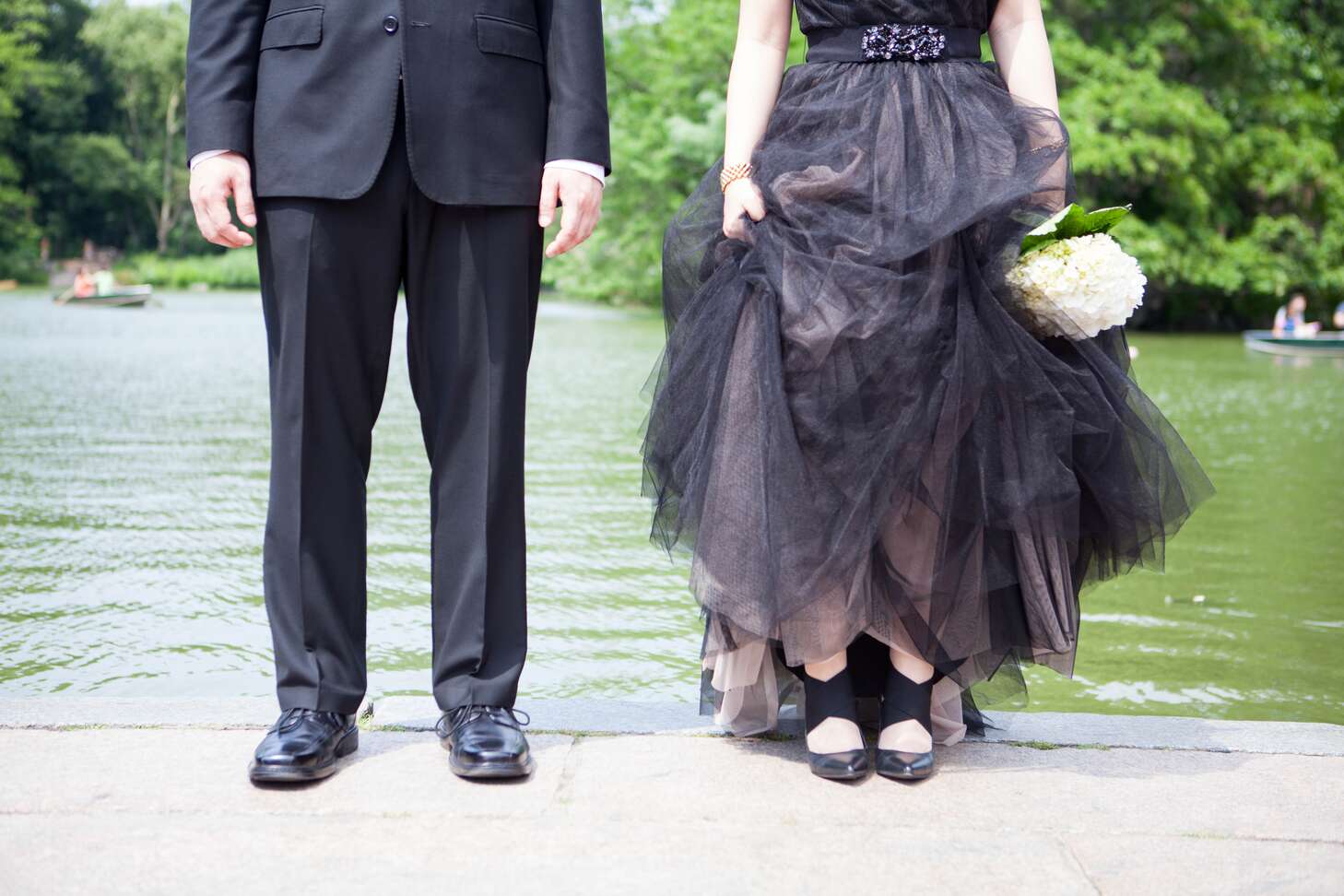 Black Wedding Shoes and Wedding Dress