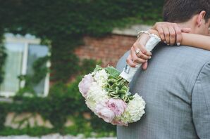 Ivory and Pink Bouquet with Garden Roses