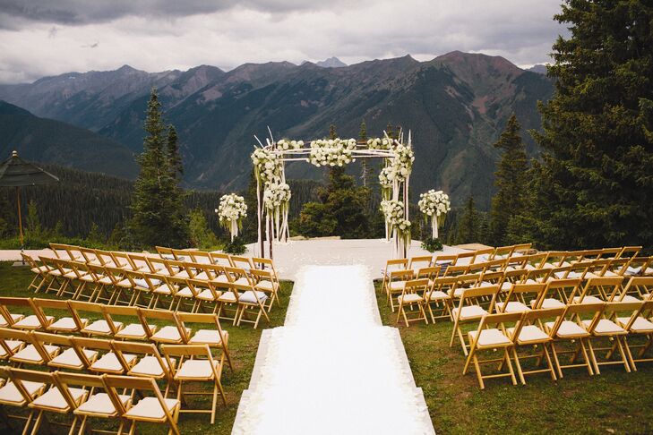 The outdoor ceremony was held at the top of Aspen Mountain.