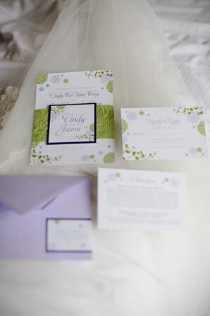 Purple and Green Invitation Suite