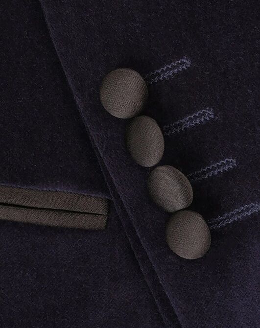 BLACKTIE LIAM Navy Velvet Wedding Tuxedo Blue Tuxedo - 2