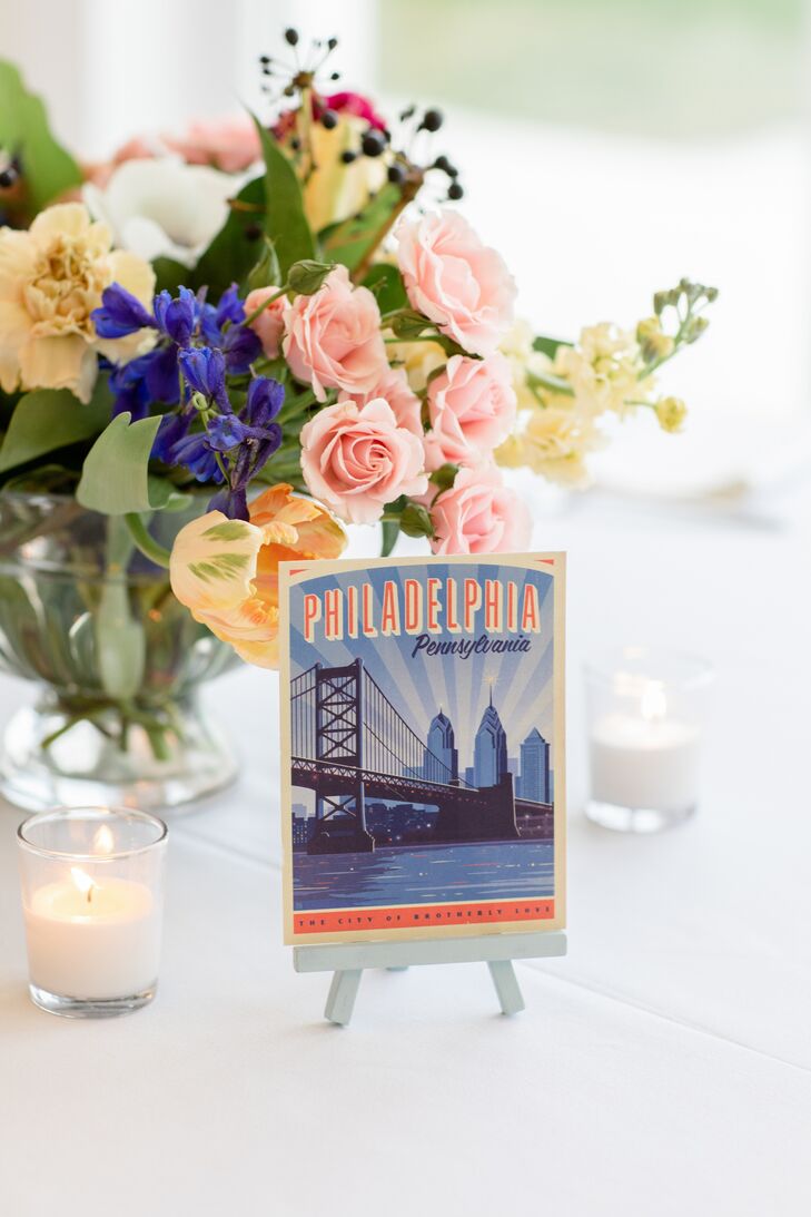 City-Inspired Table Names at Military Wedding at Belle Mer in Newport, Rhode Island