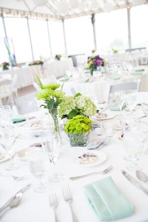 Chrysanthemum and Viburnum Centerpieces