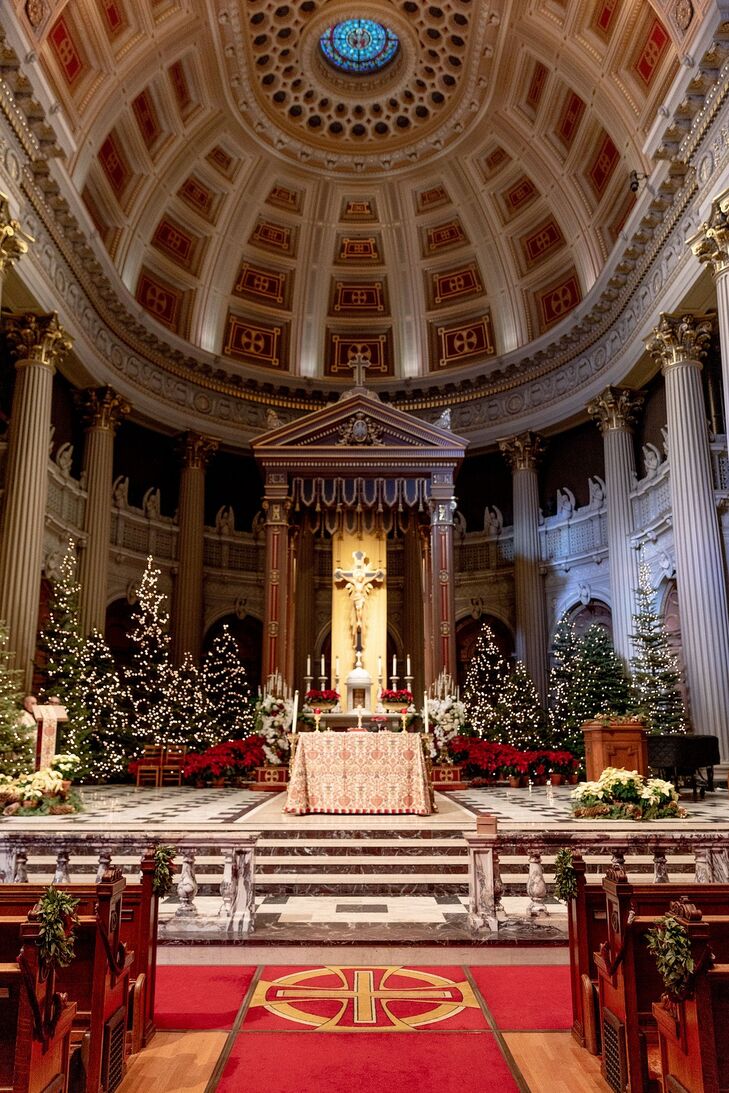 Traditional Christmas Trees at St. Ignatius Church in San Francisco