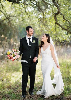 Bride and Groom Portraits for Wedding at The Greenhouse at Driftwood in Austin, Texas