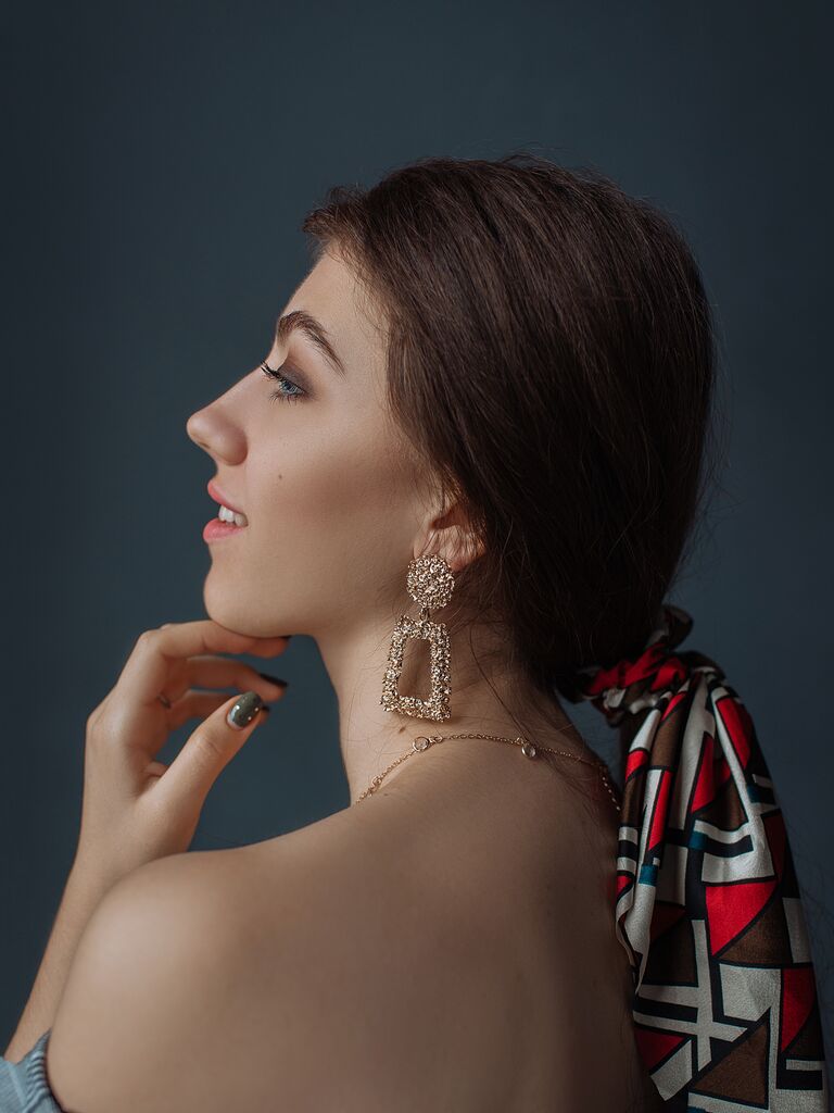 Wedding Hairstyles Tied Silk Scarf
