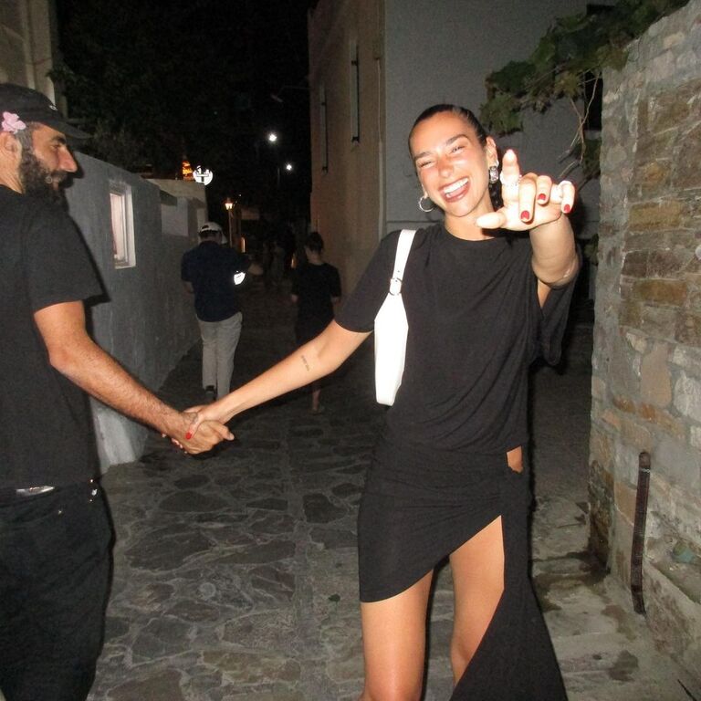 Dua Lipa and Romain Gavras in Greece