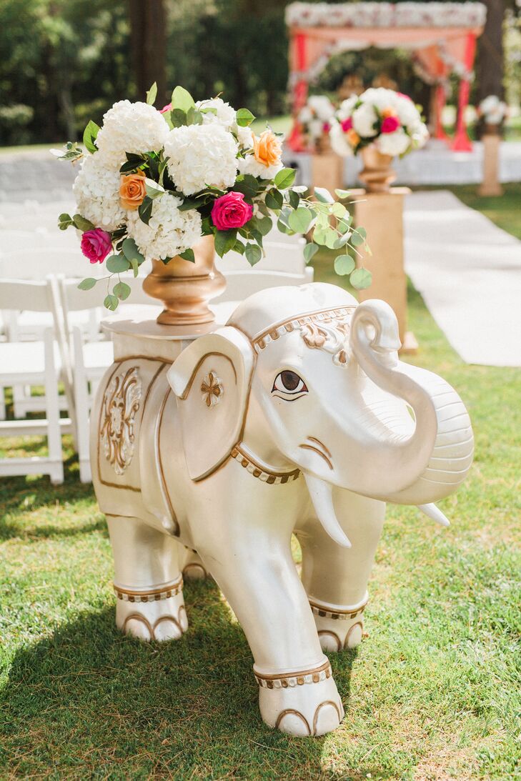 Elephants were used as a decorative element throughout the celebrations—and were also part of the couple's invitation suite.
