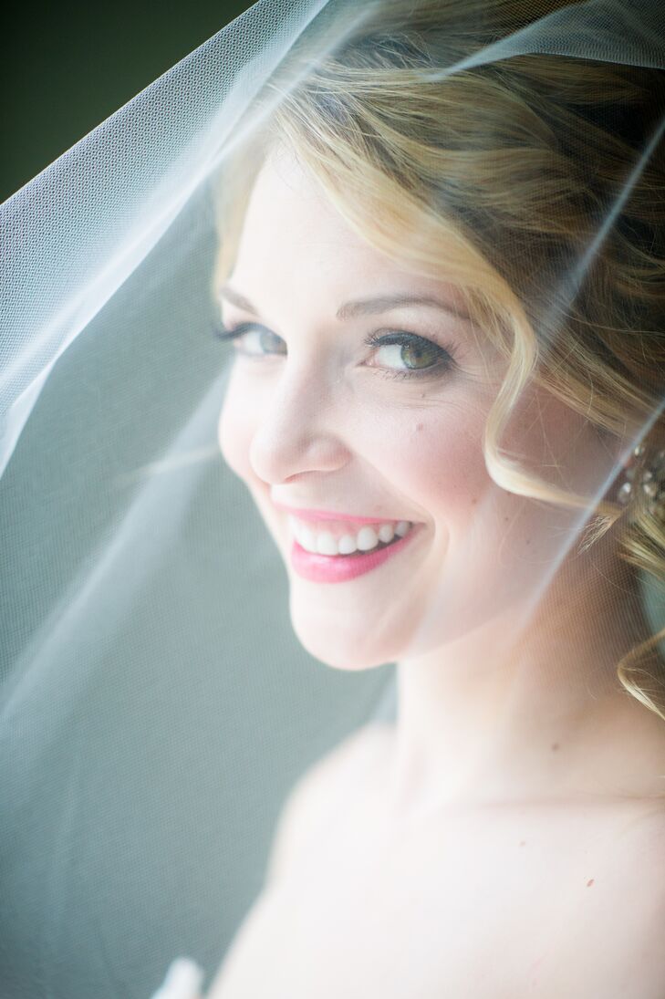 Smiling Bride Under Her Veil