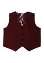 Little Tuxedos "Prodigy" Kids Burgundy Tuxedo (5-Piece Set) Flower Girl Dress and Ring Bearer Outfit - thumbnail - 3