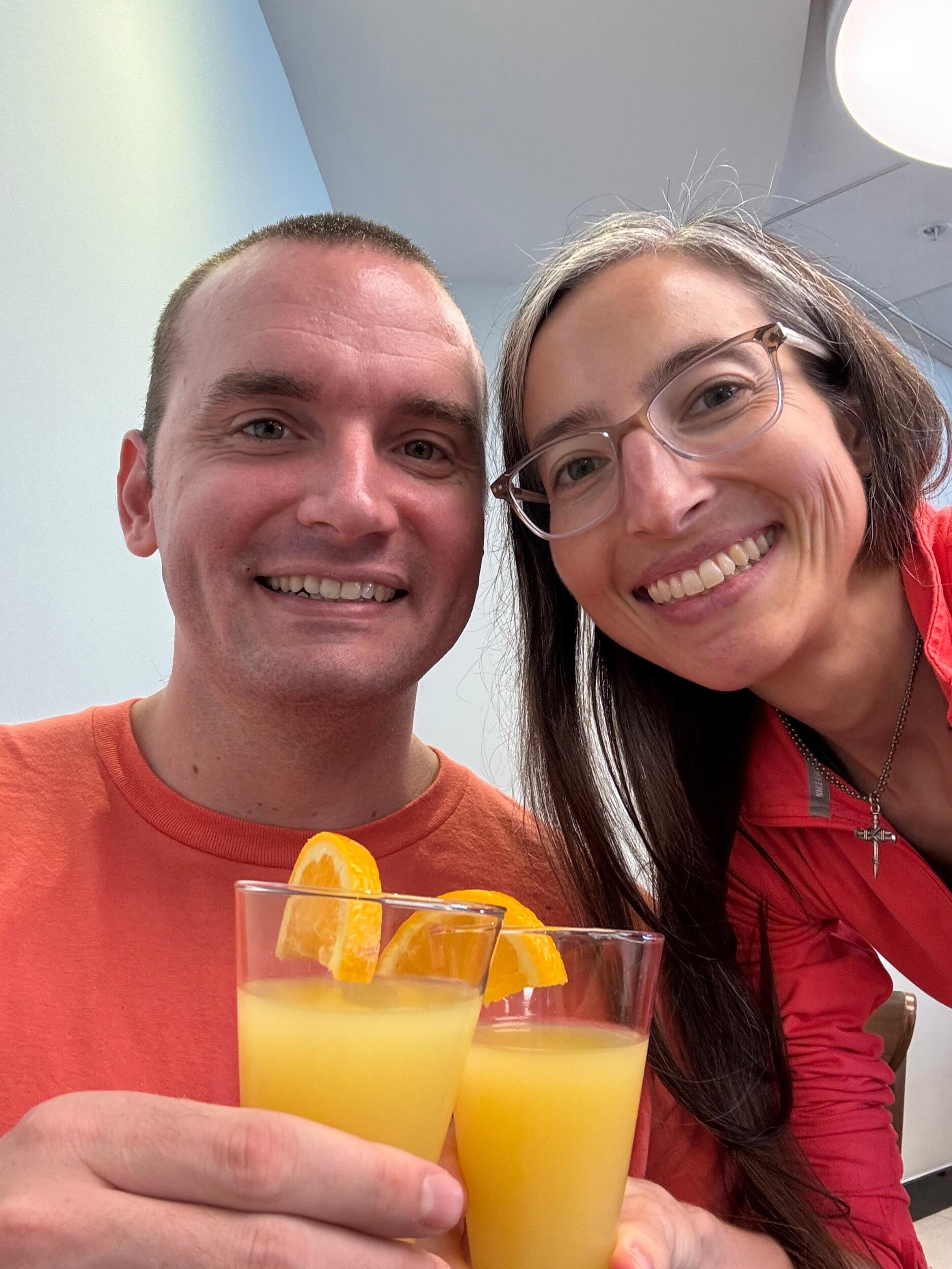 Cheers to our first flight together!