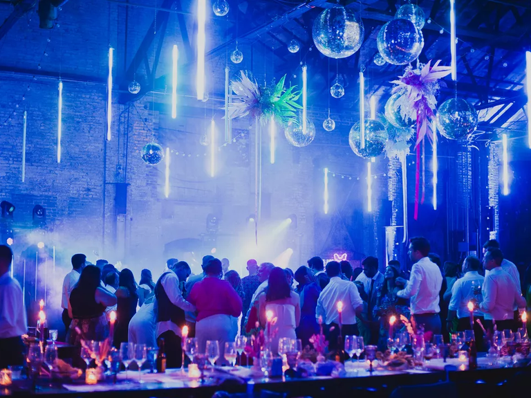 Nightclub-Inspired Reception Decor
