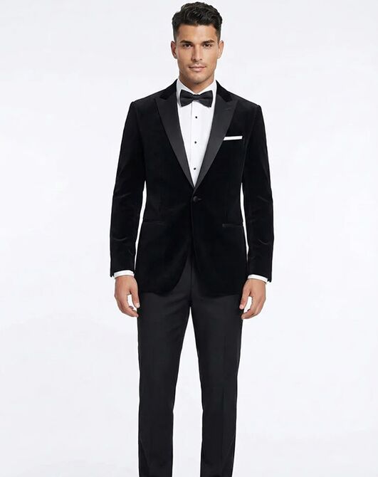 BLACKTIE LIAM Black Velvet Wedding Tuxedo Black Tuxedo - 3
