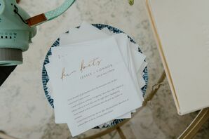 Custom Fun Facts on Cocktail Napkins About the Bride and Groom
