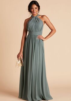 Birdy Grey Grace Chiffon Dress in Sea Glass Strapless Bridesmaid Dress