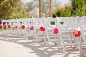 Bright Pink David's Bridal Bridesmaid Dresses
